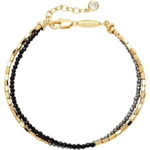 image:imageMEVECCO Bead Bracelet for Women Layered Stone Mixed Bracelets 18K Gold Plated Handmade Custom Beaded Charm Chain Bracelet Stack Jewelry GiftsHematite Spinel Terahertz