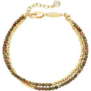 image:imageMEVECCO Bead Bracelet for Women Layered Stone Mixed Bracelets 18K Gold Plated Handmade Custom Beaded Charm Chain Bracelet Stack Jewelry GiftsHematite Epidote