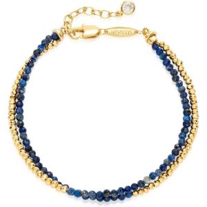 image:imageMEVECCO Bead Bracelet for Women Layered Stone Mixed Bracelets 18K Gold Plated Handmade Custom Beaded Charm Chain Bracelet Stack Jewelry GiftsHematite Lapis Lazuli