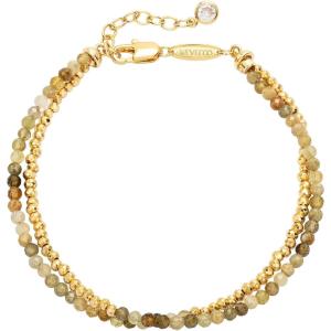 image:imageMEVECCO Bead Bracelet for Women Layered Stone Mixed Bracelets 18K Gold Plated Handmade Custom Beaded Charm Chain Bracelet Stack Jewelry GiftsHematite Green Garnet