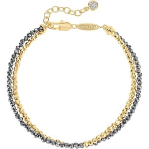image:imageMEVECCO Bead Bracelet for Women Layered Stone Mixed Bracelets 18K Gold Plated Handmade Custom Beaded Charm Chain Bracelet Stack Jewelry GiftsRound Hematite Terahertz