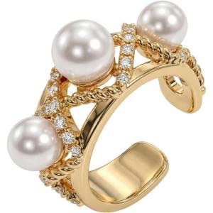 image:imageMEVECCO Ear Cuff Non Piercing for Women 18K Gold Plated Dainty Ear Cuff Earring Stacks Cartilage Clip On Wrap Huggie Minimalist Fake Piercings Open Hoops Jewelry Giftspearl