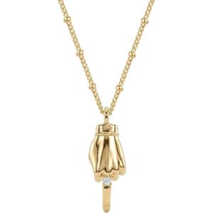 image:imageMEVECCO Gesture Hand Pendant Necklace for Women 18K Gold Plated Cubic Zirconia Dainty Meaningful Charm JewelryNope