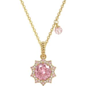 image:imageMEVECCO Radiant Sun Necklace for Women 14K Gold Plated Cubic Zirconia Birthstone Jewelry Removable Pendant DesignBlush Sun