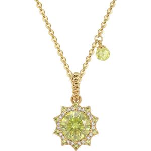 image:imageMEVECCO Radiant Sun Necklace for Women 14K Gold Plated Cubic Zirconia Birthstone Jewelry Removable Pendant DesignLime Sun