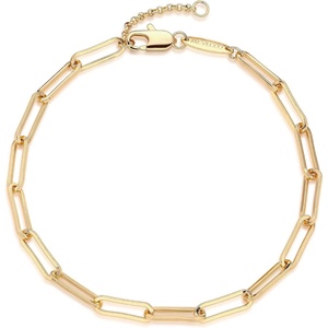 image:imageMEVECCO Bracelet for Women 14K Gold Plated Dainty Chain Simple Jewelry Cute Handmade Minimalist for HerPaperclip Chain S