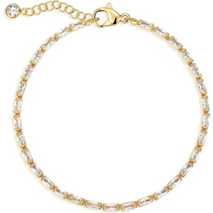 image:imageMEVECCO Bracelet for Women 14K Gold Plated Dainty Chain Simple Jewelry Cute Handmade Minimalist for HerTennis Chain Baguette