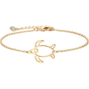 image:imageMEVECCO Bracelet for Women 14K Gold Plated Dainty Chain Simple Jewelry Cute Handmade Minimalist for HerTurtle