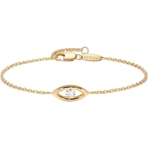 image:imageMEVECCO Bracelet for Women 14K Gold Plated Dainty Chain Simple Jewelry Cute Handmade Minimalist for HerWhite CZ Evil Eye