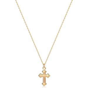 image:imageMEVECCO Dainty Gold Cross Necklace for Women  18K Gold Plated Delicate Minimalist Cubic Zircon Cross Necklaces Cute FaithCrucifix Jewelry GiftCross4