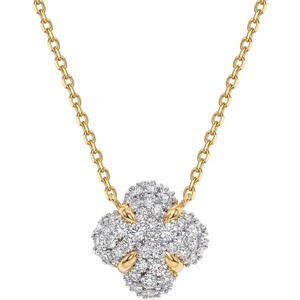 image:imageMEVECCO Dainty Gold Necklace For Women 18k Gold Plated Full CZ Pendant Necklace Handmade Necklace Jewelry Everyday WearFlower