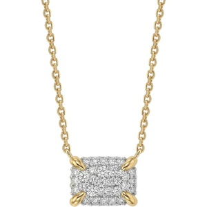 image:imageMEVECCO Dainty Gold Necklace For Women 18k Gold Plated Full CZ Pendant Necklace Handmade Necklace Jewelry Everyday WearRectangle