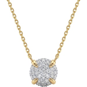 image:imageMEVECCO Dainty Gold Necklace For Women 18k Gold Plated Full CZ Pendant Necklace Handmade Necklace Jewelry Everyday WearRound
