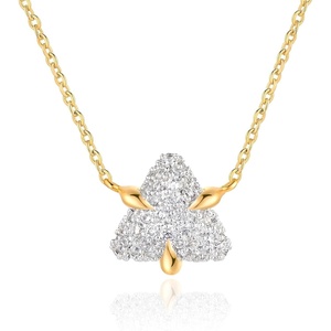 image:imageMEVECCO Dainty Gold Necklace For Women 18k Gold Plated Full CZ Pendant Necklace Handmade Necklace Jewelry Everyday WearTriangle