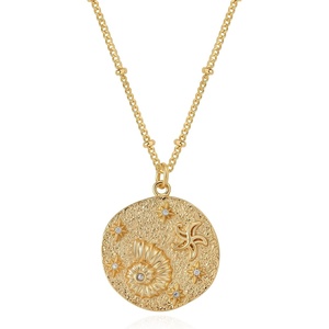 image:imageMEVECCO Dainty Gold Seashell Pendent Necklace Ocean Necklace for Women 18K Gold Plated Necklace Boho Handmade Summer Beach Necklace JewelryCoin Conch