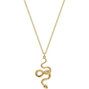 image:imageMEVECCO Dainty Gold Snake Necklace for Women 18k Gold Plated Snake Charm Pendent Necklace Minimalist Delicate Handmade Boho Jewelry For HerGLD Snake
