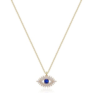 image:imageMEVECCO Gold Dainty Evil Eye Necklace for Women 18K Gold Plated Cute Delicate Solitaire Cubic Zirconia Boho Protection Evil Eye Minimalist Simple Necklaceblue cz evil eye
