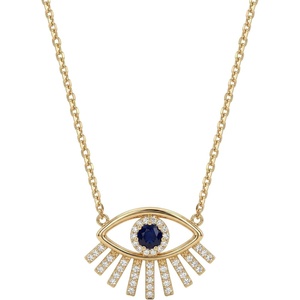 image:imageMEVECCO Gold Dainty Evil Eye Necklace for Women 18K Gold Plated Cute Delicate Solitaire Cubic Zirconia Boho Protection Evil Eye Minimalist Simple NecklaceEvil Eye Down