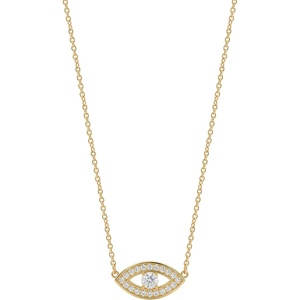 image:imageMEVECCO Gold Dainty Evil Eye Necklace for Women 18K Gold Plated Cute Delicate Solitaire Cubic Zirconia Boho Protection Evil Eye Minimalist Simple Necklaceevil eye