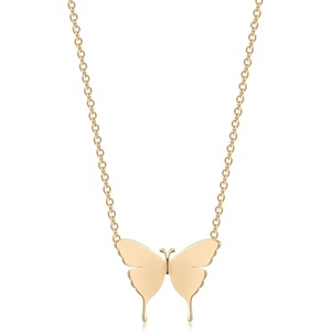image:imageMEVECCO Gold Dainty Initial Necklace 18K Gold Plated Butterfly Pendant Name Necklaces Delicate Everyday Necklace for Women Minimalist Personalized JewelryButterfly Gold Blank