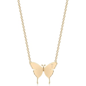 image:imageMEVECCO Gold Dainty Initial Necklace 18K Gold Plated Butterfly Pendant Name Necklaces Delicate Everyday Necklace for Women Minimalist Personalized JewelryT
