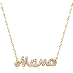 image:imageMEVECCO Gold Dainty Mom Necklace18K Gold Plated Cute Tiny Mom Personalized Name Charm Necklace Delicate Word Cubic Zirconia Mom Chain Jewelry Gift for Mothers DayMothers Birthdaymama