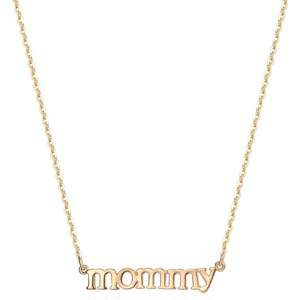 image:imageMEVECCO Gold Dainty Mom Necklace18K Gold Plated Cute Tiny Mom Personalized Name Charm Necklace Delicate Word Cubic Zirconia Mom Chain Jewelry Gift for Mothers DayMothers Birthdaymommy