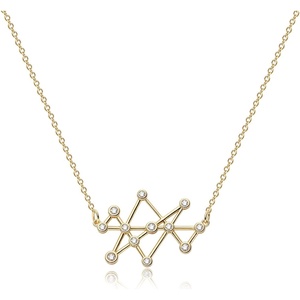 image:imageMEVECCO Gold Dainty Opal Necklace 18K Gold Plated Anchor Pendant Necklace Minimalist Handmade Bar Chain Necklace Gift for HerConstellation