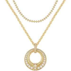 image:imageMEVECCO Layered Circle Necklace Stack Handmade 18k Gold Plated Dainty Gold Layering Charm Choker Pendant Necklace Set for Women Personalized Jewelry GiftCircle SetC