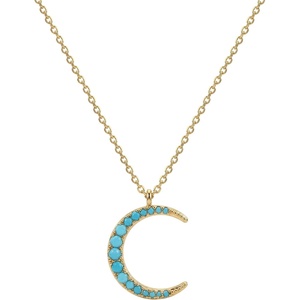 image:imageMEVECCO Layered Heart Necklace Pendant Handmade 18k Gold Plated Dainty Gold Choker Arrow Bar Layering Long Necklace for Womenturquoise crescent