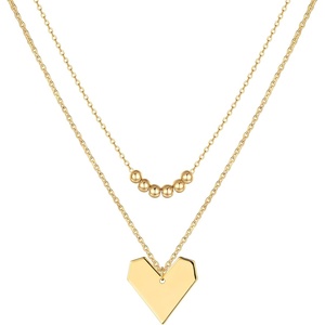 image:imageMEVECCO Layered Heart Necklace for Women Pendant 18k Gold Plated Dainty Charm Choker Layering Stack Minimalist Jewelry Set Gift