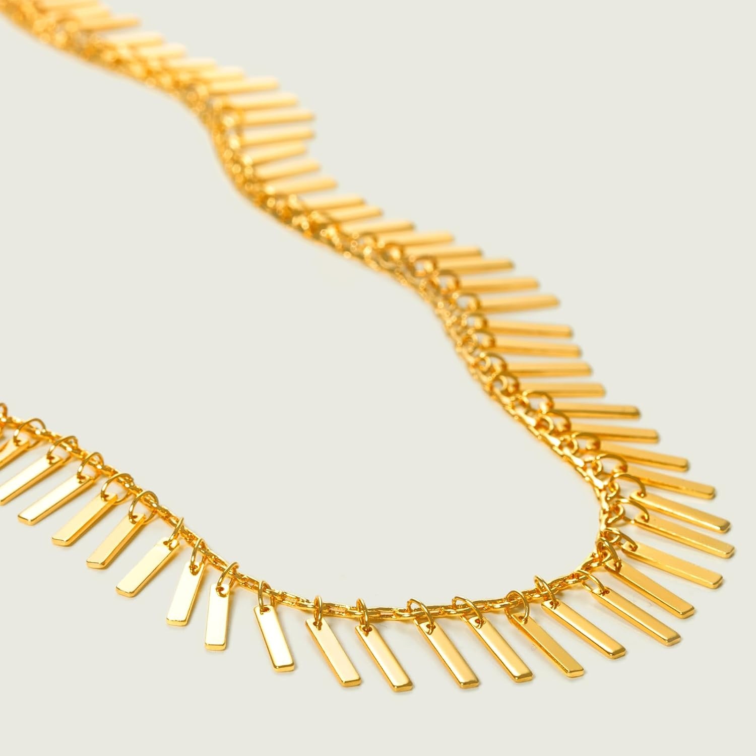 image:imageMEVECCO Gold Choker Necklace 14K Gold Plated Dainty Chain Necklace Short Chain Necklace Boho Handmade Choker Necklace Jewelry GiftTassels