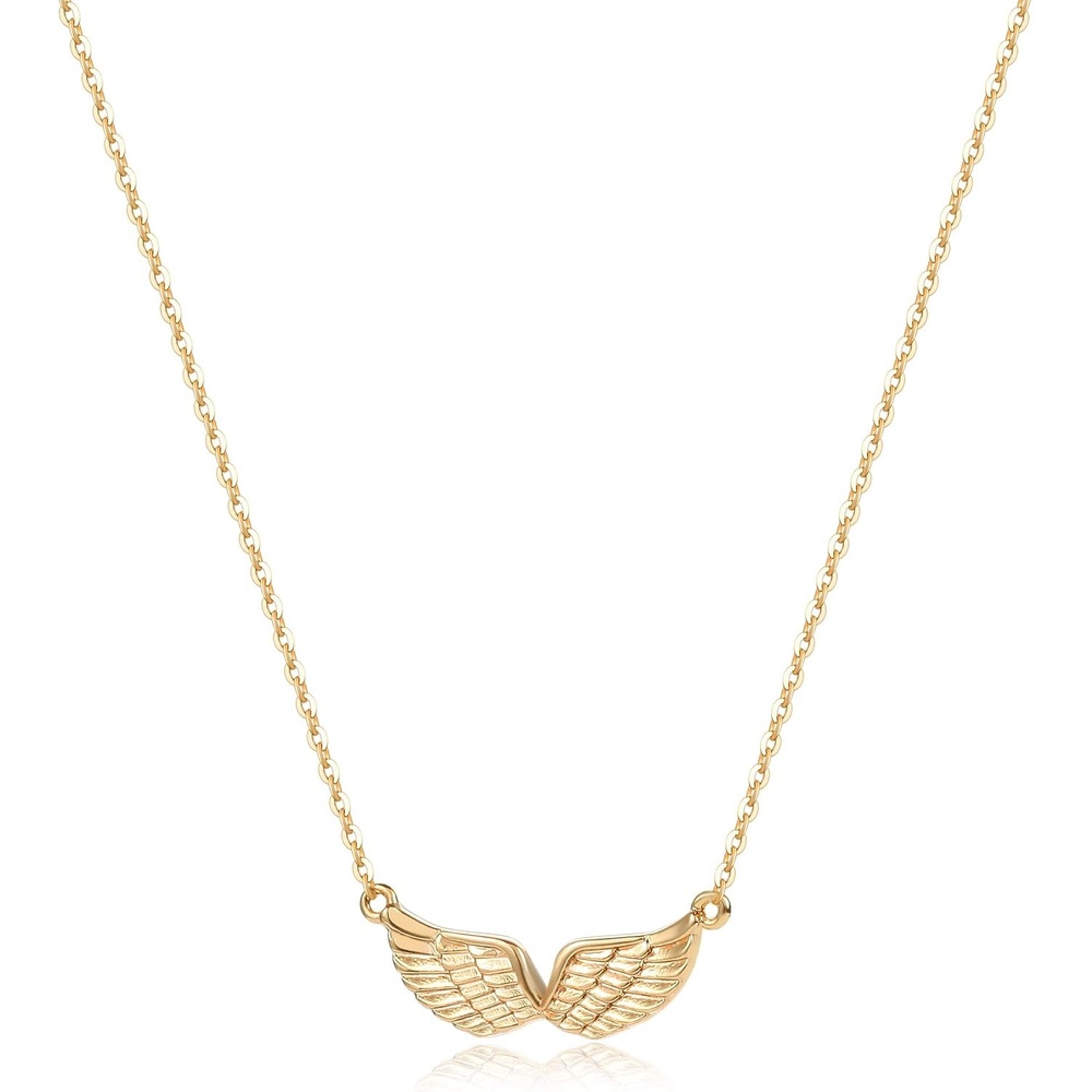 image:imageMEVECCO Gold Angel Wings Pendant Necklace 18K Gold Filled Dainty Minimalist for Women