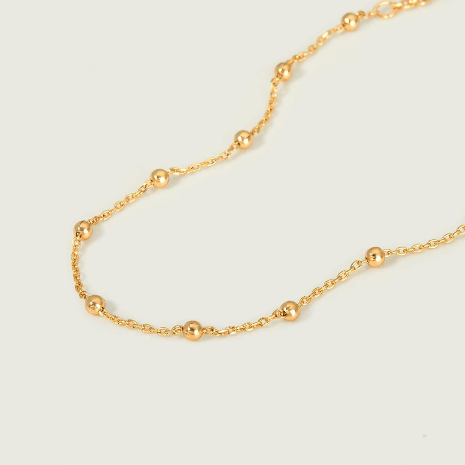 image:imageMEVECCO Anklet for Women Gold Chain 14K Gold Plated Dainty Boho Beach Summer Simple Foot Jewelry Ankle BraceletBall Big