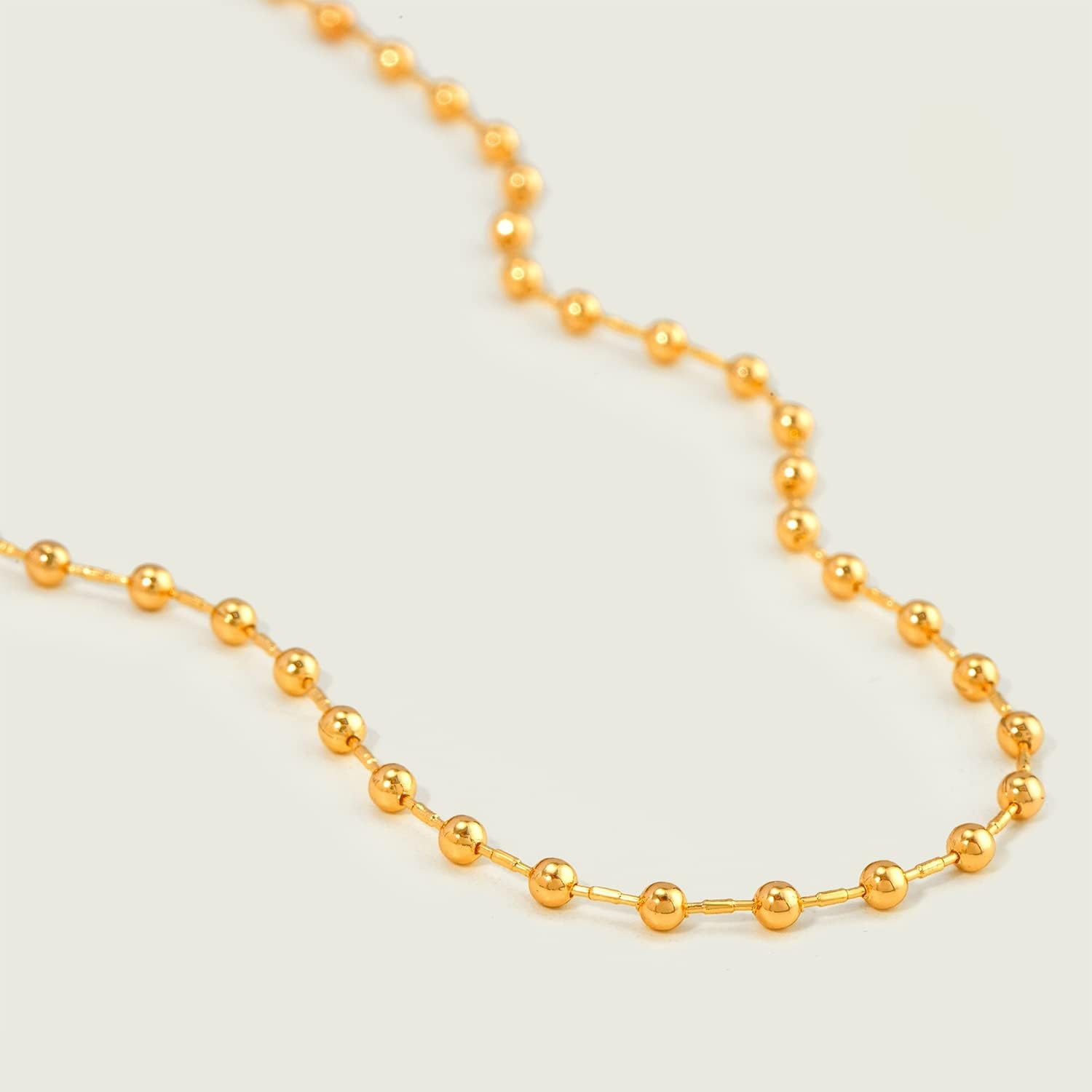 image:imageMEVECCO Anklet for Women Gold Chain 14K Gold Plated Dainty Boho Beach Summer Simple Foot Jewelry Ankle BraceletBall Small