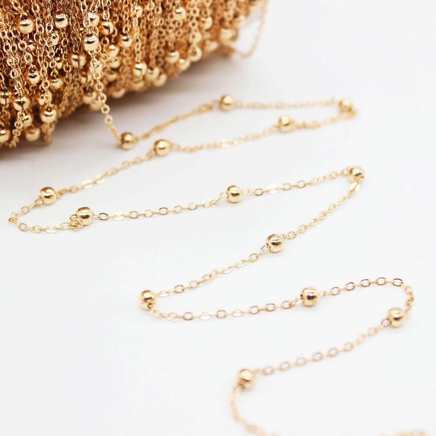 image:imageMEVECCO Anklet for Women Gold Chain 14K Gold Plated Dainty Boho Beach Summer Simple Foot Jewelry Ankle BraceletGold Ball