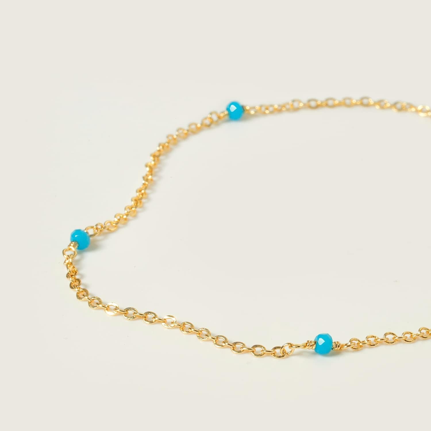 image:imageMEVECCO Anklet for Women Gold Chain 14K Gold Plated Dainty Boho Beach Summer Simple Foot Jewelry Ankle BraceletTurquoise