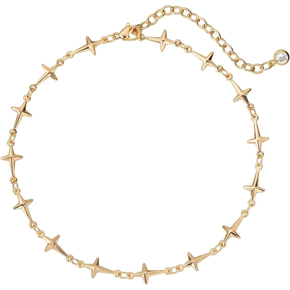 image:imageMEVECCO Anklet for Women Gold Chain 14K Gold Plated Dainty Boho Beach Summer Simple Foot Jewelry Ankle BraceletCross