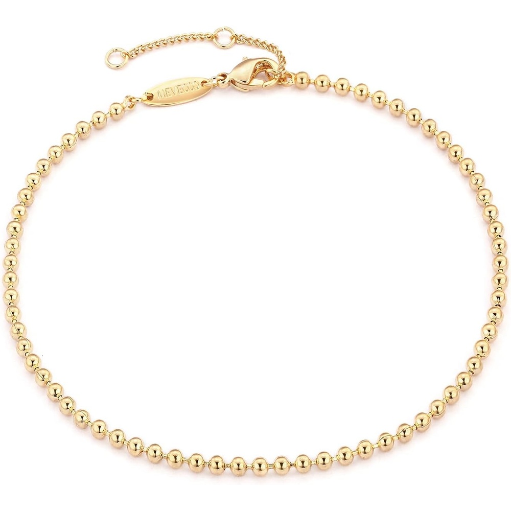 image:imageMEVECCO Anklet for Women Gold Chain 14K Gold Plated Dainty Boho Beach Summer Simple Foot Jewelry Ankle BraceletSatellite Beaded