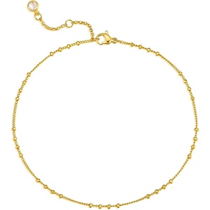 image:imageMEVECCO Anklet for Women Gold Chain 14K Gold Plated Dainty Boho Beach Summer Simple Foot Jewelry Ankle BraceletSatellite