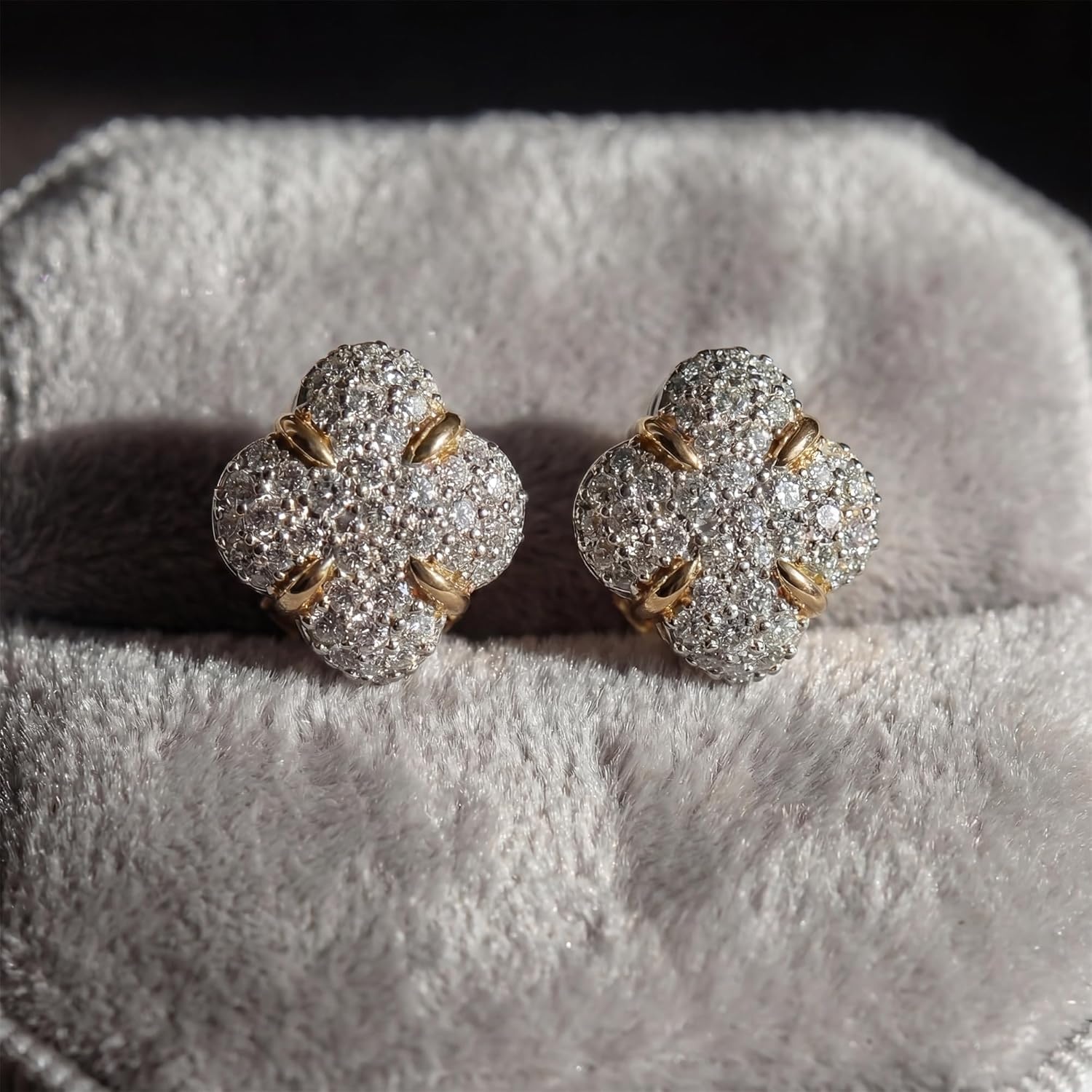 image:imageMEVECCO 18K Gold Plated Stud Earrings for Women Cubic Zirconia Dainty Small Minimalist Shape Jewelry for Everyday Stackable Styleflower