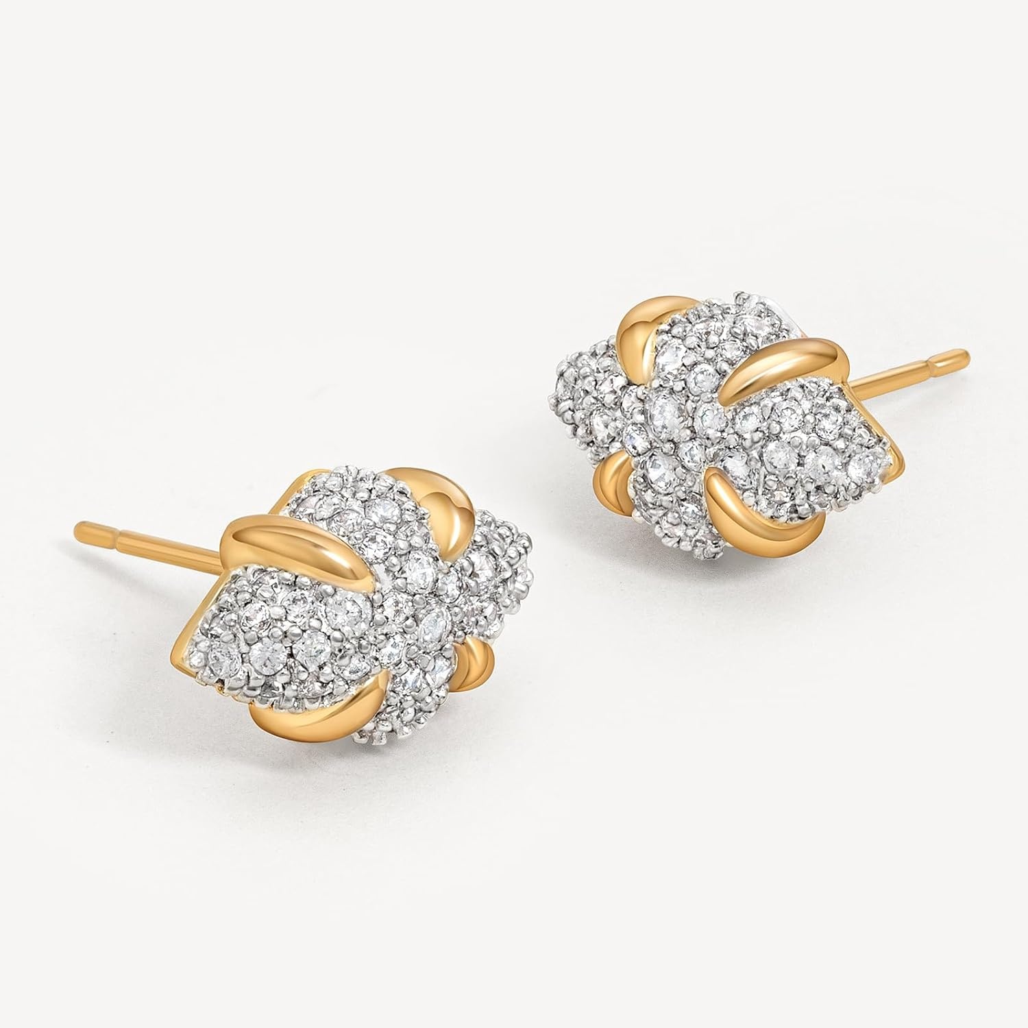 image:imageMEVECCO 18K Gold Plated Stud Earrings for Women Cubic Zirconia Dainty Small Minimalist Shape Jewelry for Everyday Stackable Stylerhombus