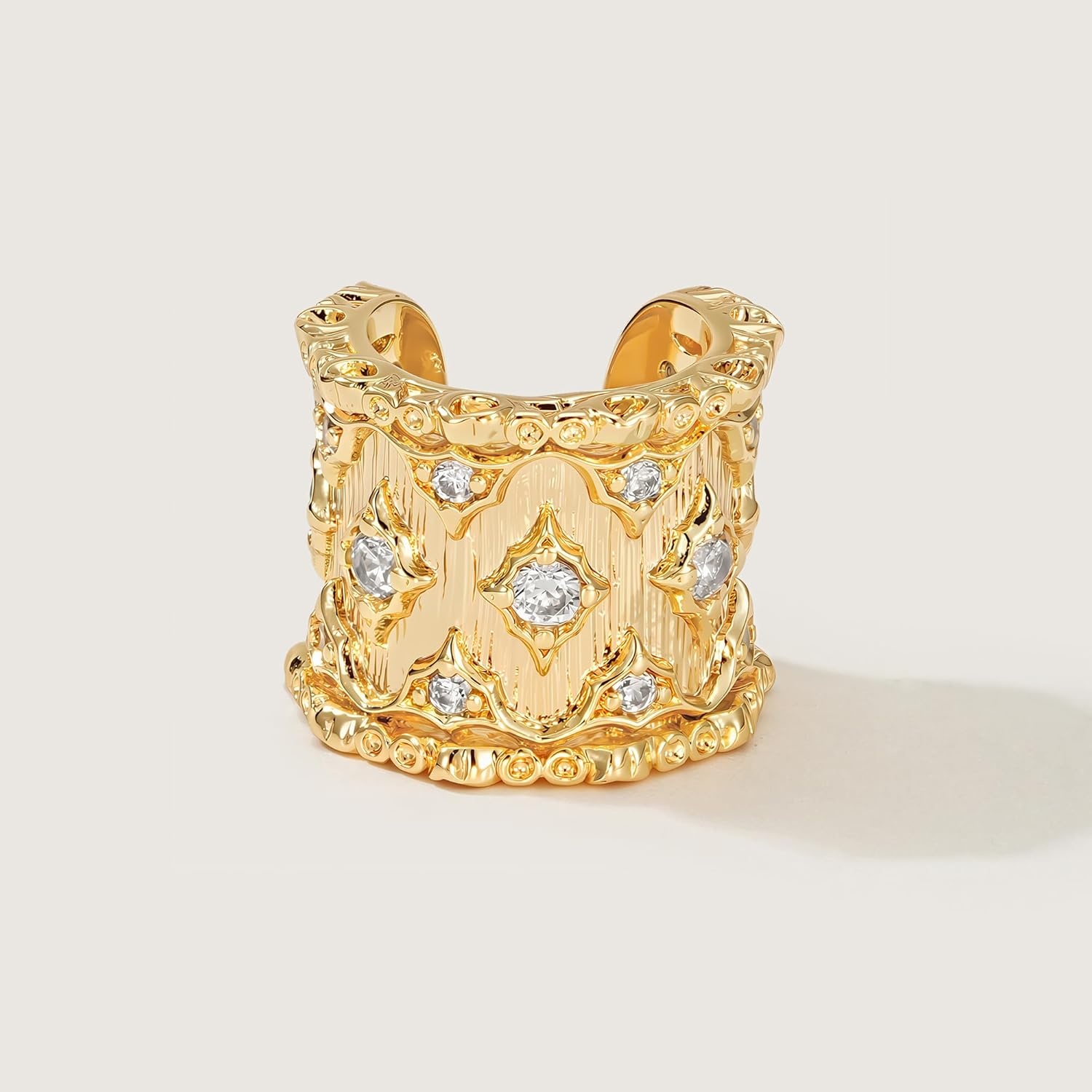 image:imageMEVECCO Ear Cuff Non Piercing 18K Gold Plated Ear Cuff Earring Sets Clip on Cartilage Turquoise Red Ruby CZ Heart Flower Fake Hoop Earrings Stack Women Giftswide cuff