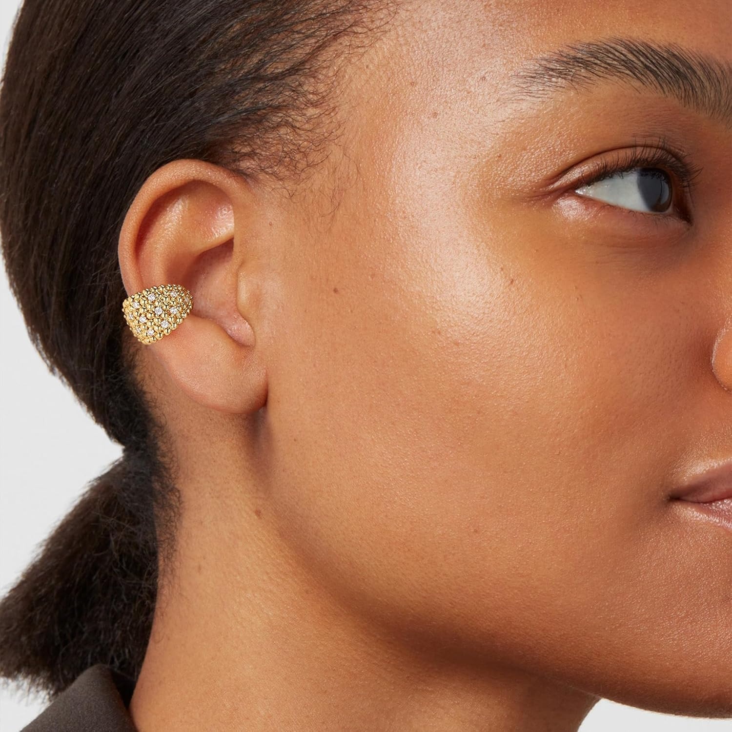 image:imageMEVECCO Ear Cuffs Non Piercing For Women 18K Gold Plated Turquiose Pearl Zircons Ear Cuff Earring Clip on Cartilage Fake Hoop Earrings Stack Jewelry GiftsCZ