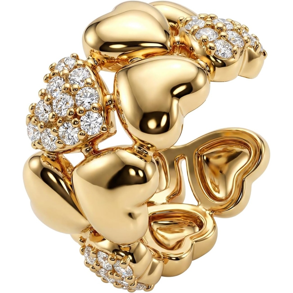 image:imageMEVECCO Ear Cuffs Non Piercing For Women 18K Gold Plated Turquiose Pearl Zircons Ear Cuff Earring Clip on Cartilage Fake Hoop Earrings Stack Jewelry GiftsHeart