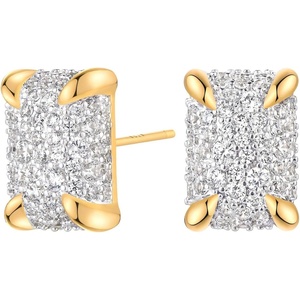 image:imageMEVECCO 18K Gold Plated Stud Earrings for Women Cubic Zirconia Dainty Small Minimalist Shape Jewelry for Everyday Stackable Stylerectangle