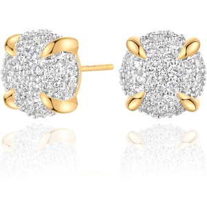 image:imageMEVECCO 18K Gold Plated Stud Earrings for Women Cubic Zirconia Dainty Small Minimalist Shape Jewelry for Everyday Stackable Styleround