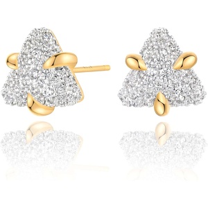 image:imageMEVECCO 18K Gold Plated Stud Earrings for Women Cubic Zirconia Dainty Small Minimalist Shape Jewelry for Everyday Stackable Styletriangle