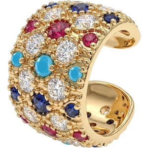 image:imageMEVECCO Ear Cuff Non Piercing 18K Gold Plated Ear Cuff Earring Sets Clip on Cartilage Turquoise Red Ruby CZ Heart Flower Fake Hoop Earrings Stack Women Giftsunique cuff