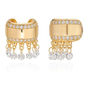image:imageMEVECCO Ear Cuffs Non Piercing For Women 18K Gold Plated Turquiose Pearl Zircons Ear Cuff Earring Clip on Cartilage Fake Hoop Earrings Stack Jewelry GiftsTassel Pair